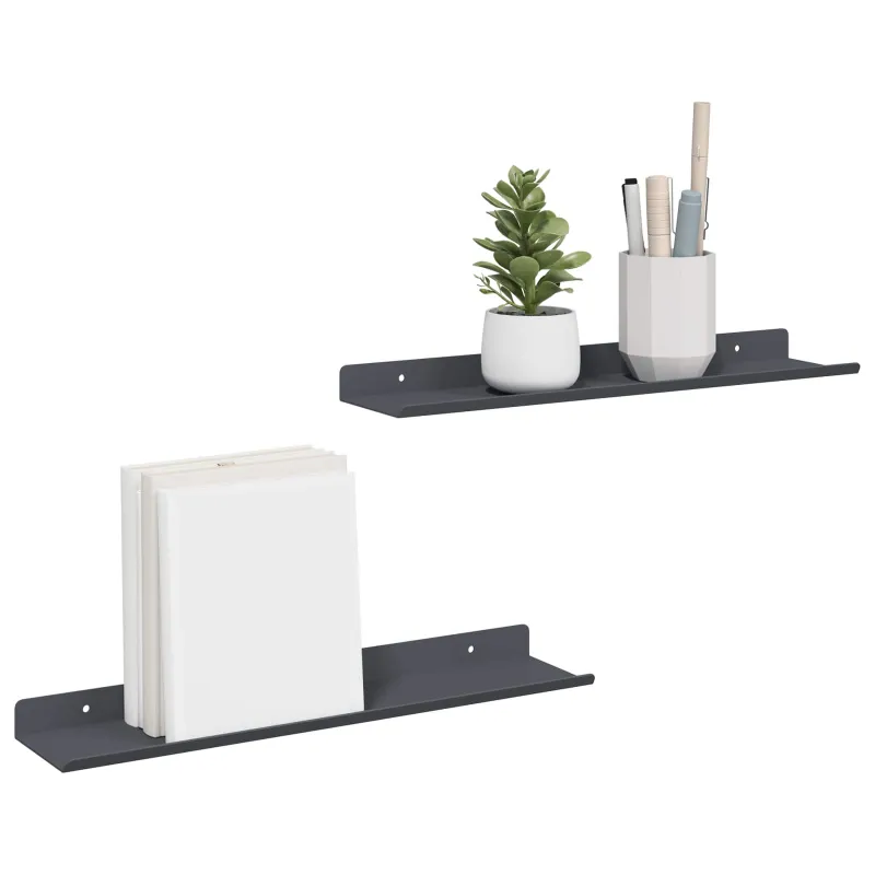 Plūduriuojanti lentyna 2 pcs Antracitas 40 x 8,5 x 2,5 cm