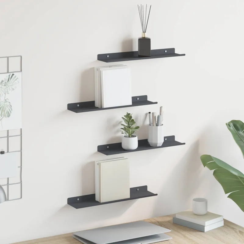 Plūduriuojanti lentyna 4 pcs Antracitas 40 x 8,5 x 2,5 cm