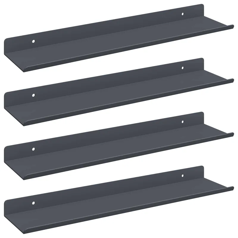 Plūduriuojanti lentyna 4 pcs Antracitas 40 x 8,5 x 2,5 cm