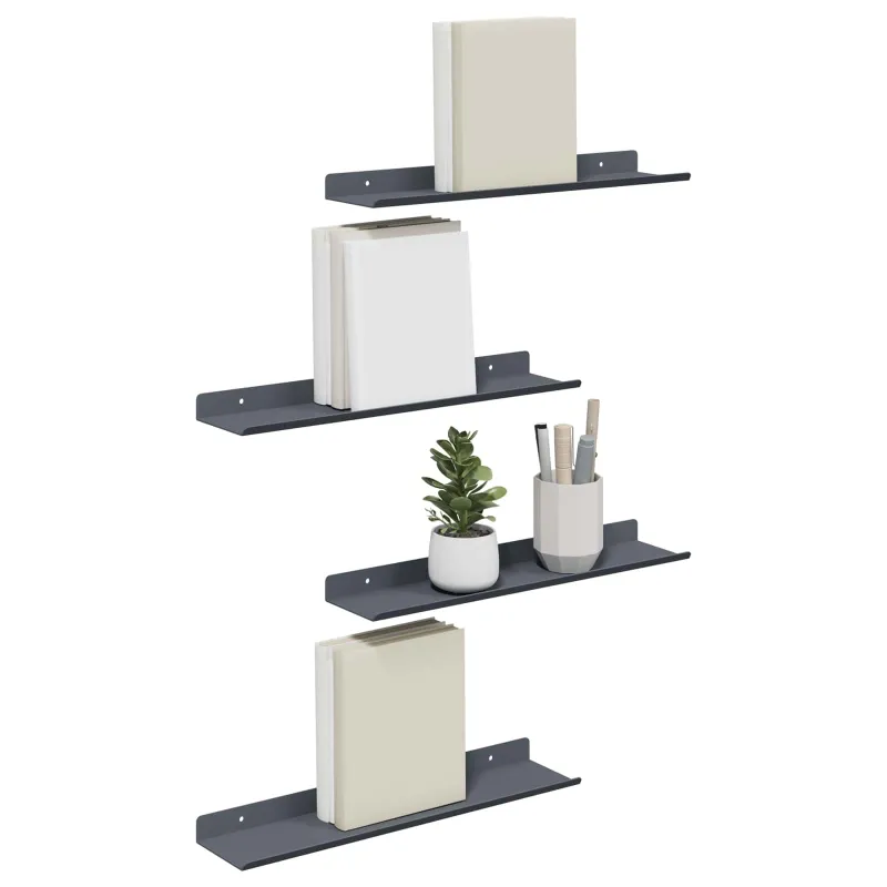 Plūduriuojanti lentyna 4 pcs Antracitas 40 x 8,5 x 2,5 cm