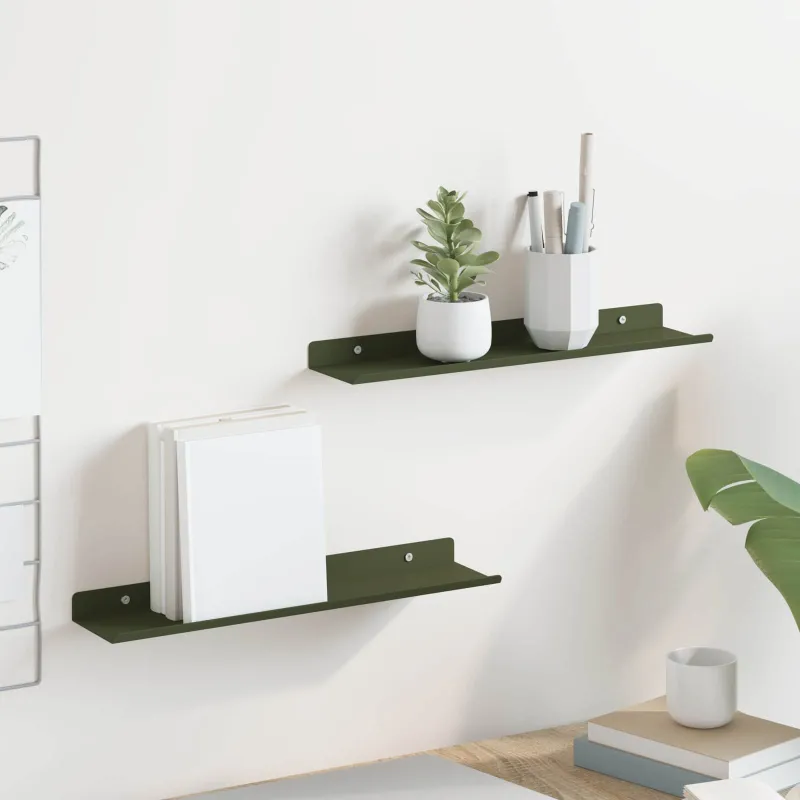 Plūduriuojanti lentyna 2 pcs Alyvuogių žalia 40 x 8,5 x 2,5 cm