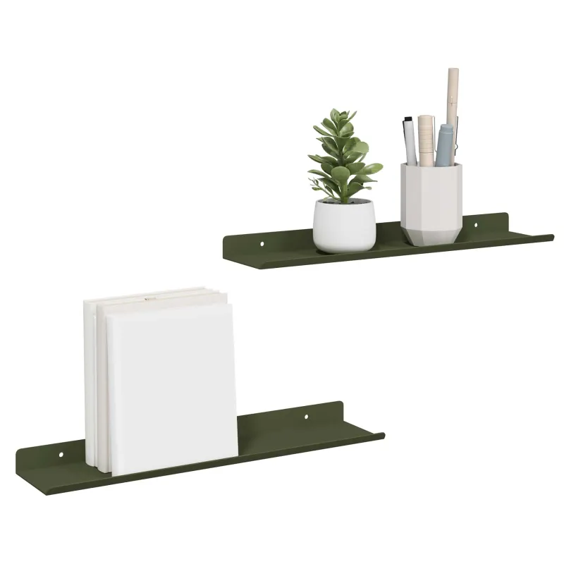 Plūduriuojanti lentyna 2 pcs Alyvuogių žalia 40 x 8,5 x 2,5 cm