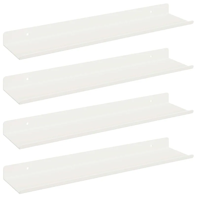 Plūduriuojanti lentyna 4 pcs Baltas 40 x 8,5 x 2,5 cm Plienas