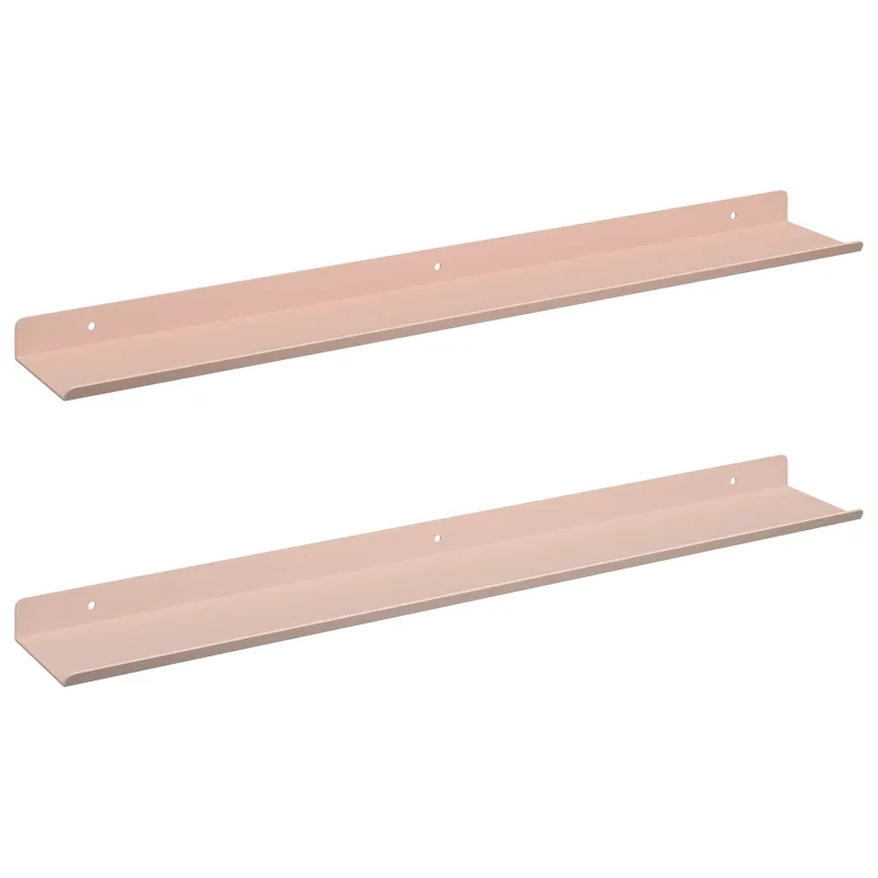 Plūduriuojanti lentyna 2 pcs Rožinė 60 x 8,5 x 2,5 cm Plienas