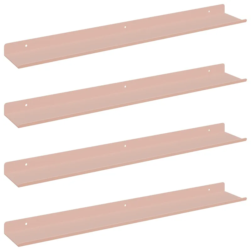 Plūduriuojanti lentyna 4 pcs Rožinė 60 x 8,5 x 2,5 cm Plienas