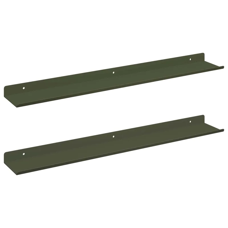 Plūduriuojanti lentyna 2 pcs Alyvuogių žalia 60 x 8,5 x 2,5 cm