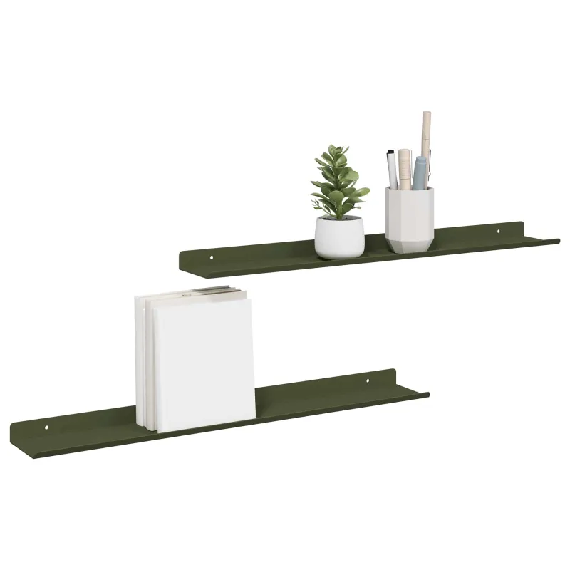 Plūduriuojanti lentyna 2 pcs Alyvuogių žalia 60 x 8,5 x 2,5 cm