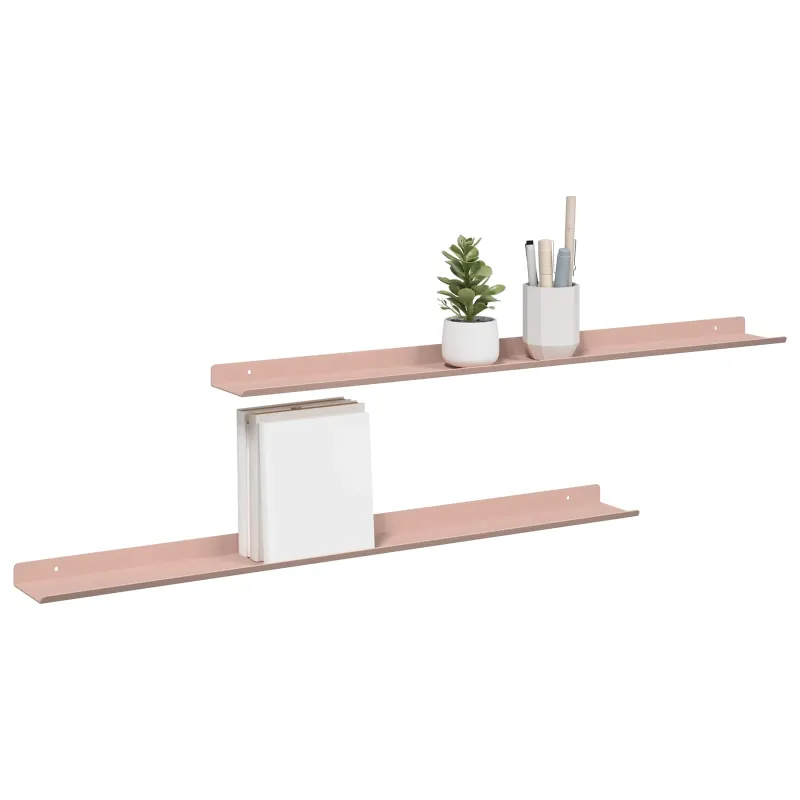 Plūduriuojanti lentyna Sieninis 2 pcs Rožinė 80 x 9 x 2,5 cm