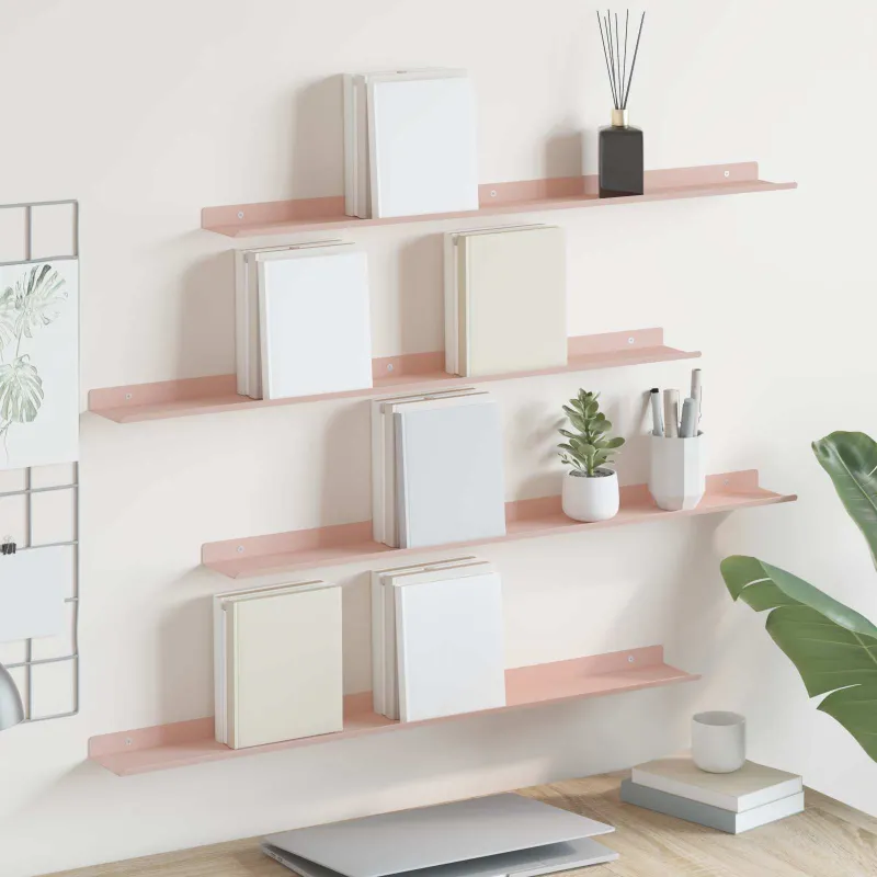 Plūduriuojanti lentyna 4 pcs Rožinė 80 x 9 x 2,5 cm Plienas