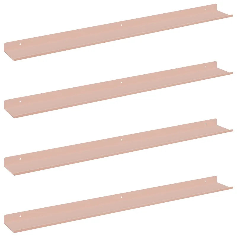 Plūduriuojanti lentyna 4 pcs Rožinė 80 x 9 x 2,5 cm Plienas