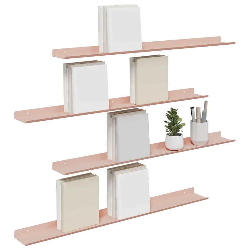 Plūduriuojanti lentyna 4 pcs Rožinė 80 x 9 x 2,5 cm Plienas
