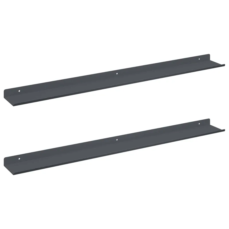 Plūduriuojanti lentyna 2 pcs Antracitas 80 x 9 x 2,5 cm Plienas