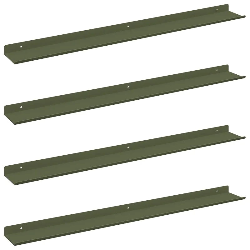 Plūduriuojanti lentyna 4 pcs Alyvuogių žalia 80 x 9 x 2,5 cm