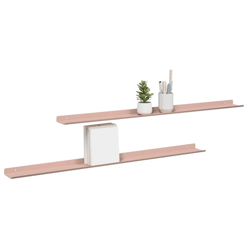 Plūduriuojanti lentyna 2 pcs Rožinė 100 x 9 x 2,5 cm Plienas
