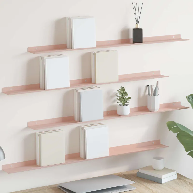 Plūduriuojanti lentyna 4 pcs Rožinė 100 x 9 x 2,5 cm Plienas