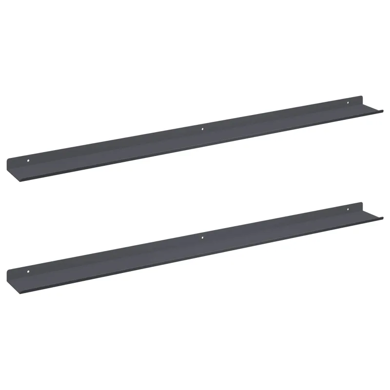 Plūduriuojanti lentyna 2 pcs Antracitas 100 x 9 x 2,5 cm