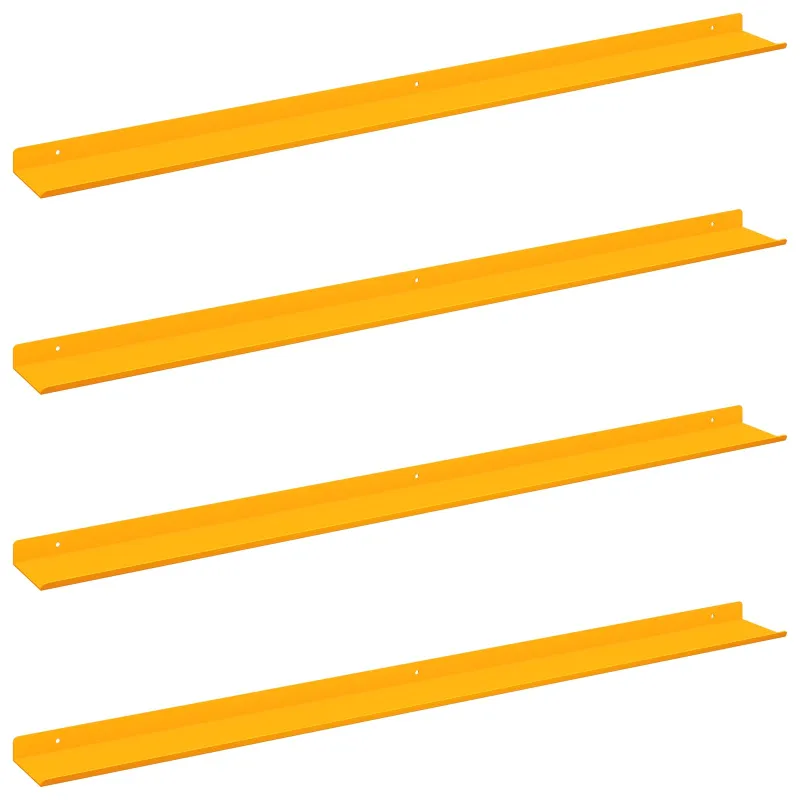 Plūduriuojanti lentyna 4 pcs Garučių geltona 100 x 9 x 2,5 cm