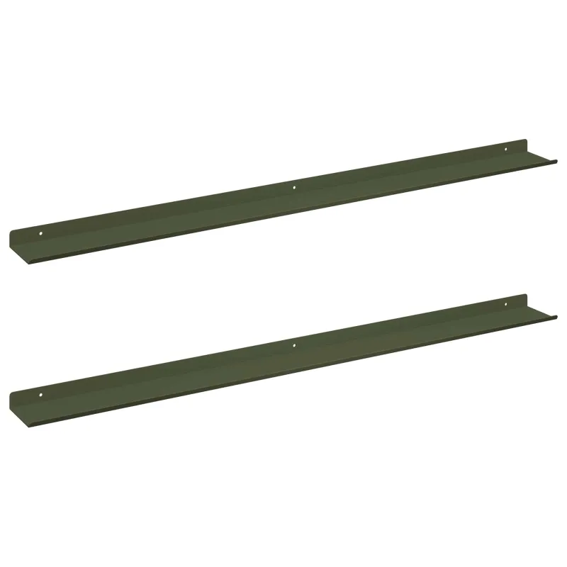 Plūduriuojanti lentyna 2 pcs Alyvuogių žalia 100 x 9 x 2,5 cm