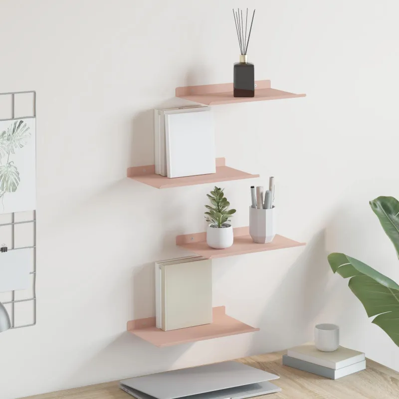 Plūduriuojanti lentyna 4 pcs Rožinė 30 x 18 x 2,5 cm Plienas