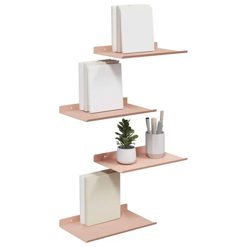 Plūduriuojanti lentyna 4 pcs Rožinė 30 x 18 x 2,5 cm Plienas