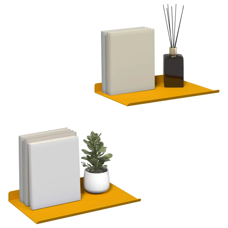 Plūduriuojanti lentyna 2 pcs Garučių geltona 30 x 18 x 2,5 cm