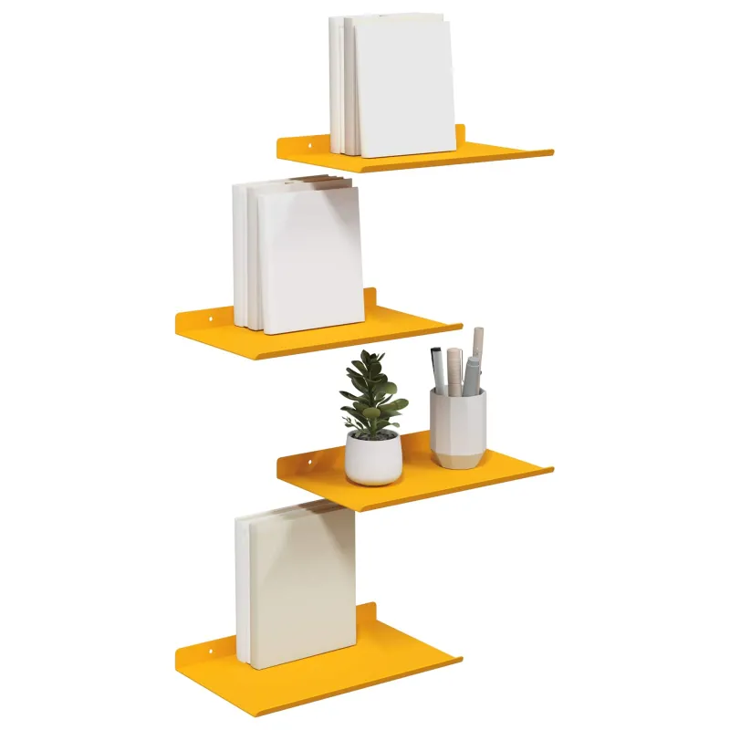 Plūduriuojanti lentyna 4 pcs Garučių geltona 30 x 18 x 2,5 cm