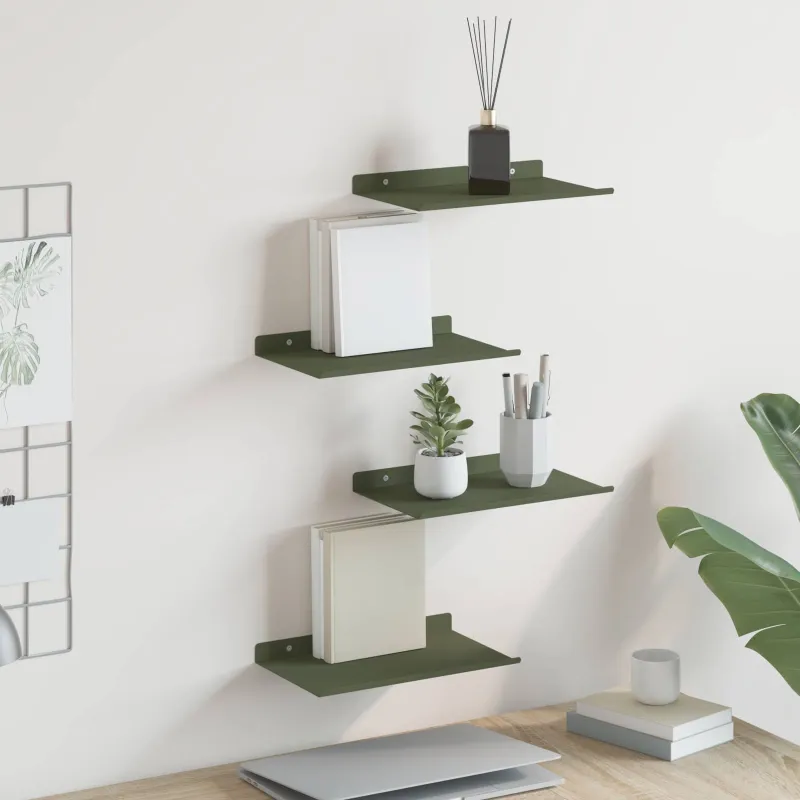 Plūduriuojanti lentyna 4 pcs Alyvuogių žalia 30 x 18 x 2,5 cm