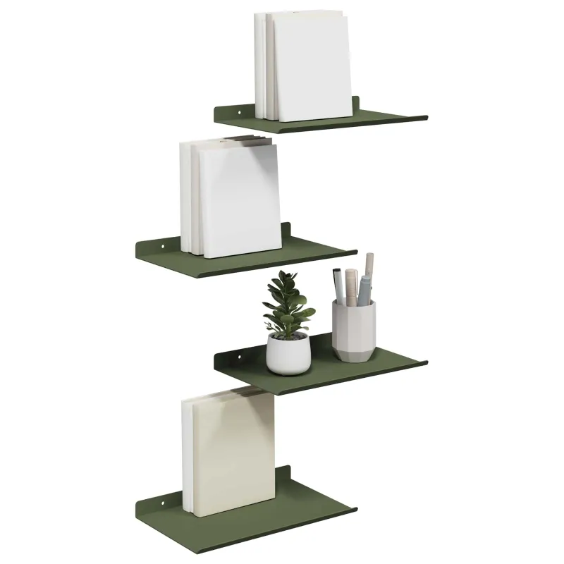 Plūduriuojanti lentyna 4 pcs Alyvuogių žalia 30 x 18 x 2,5 cm