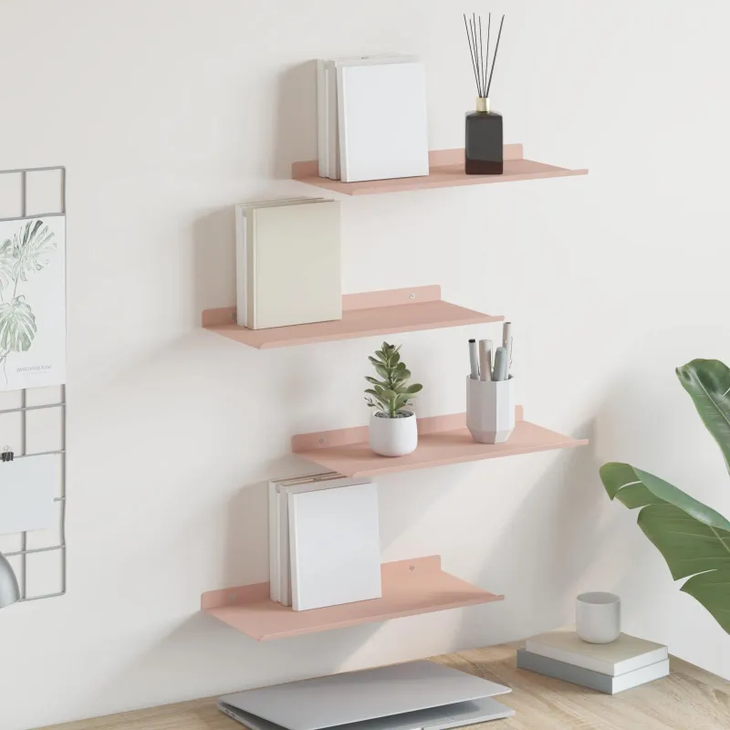 Plūduriuojanti lentyna 4 pcs Rožinė 40 x 18 x 2,5 cm Plienas