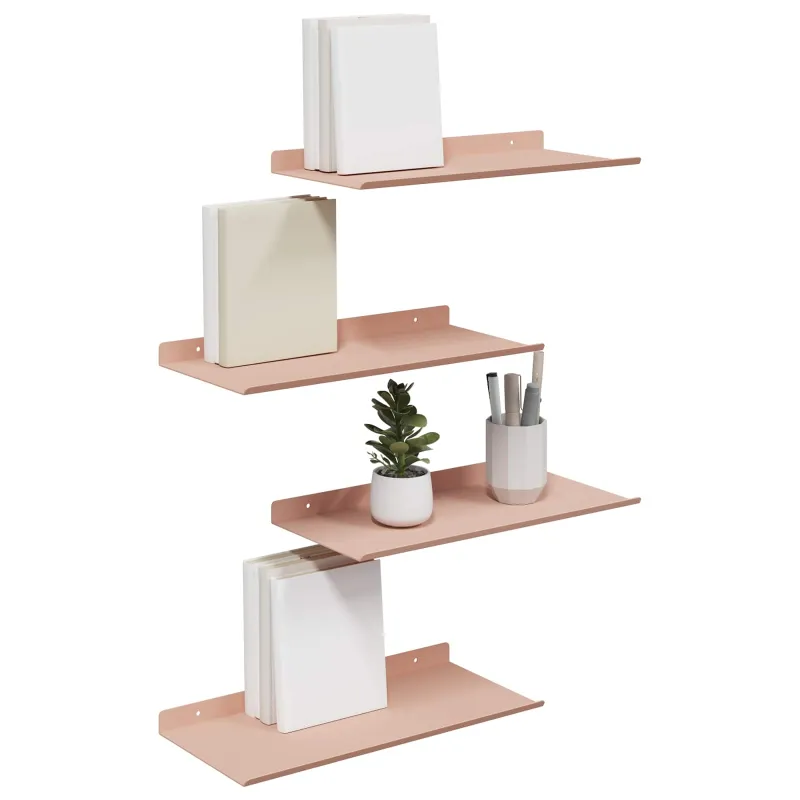 Plūduriuojanti lentyna 4 pcs Rožinė 40 x 18 x 2,5 cm Plienas