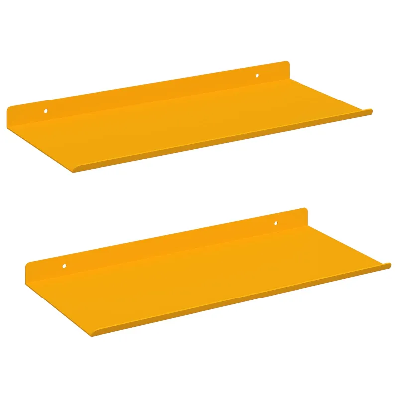 Plūduriuojanti lentyna 2 pcs Garučių geltona 40 x 18 x 2,5 cm