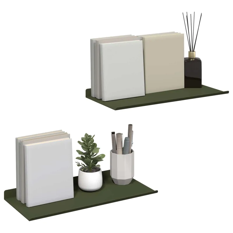 Plūduriuojanti lentyna 2 pcs Alyvuogių žalia 40 x 18 x 2,5 cm