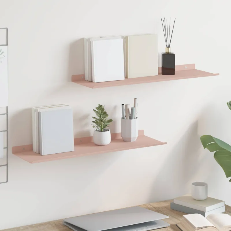 Plūduriuojanti lentyna 2 pcs Rožinė 60 x 18 x 2,5 cm Plienas