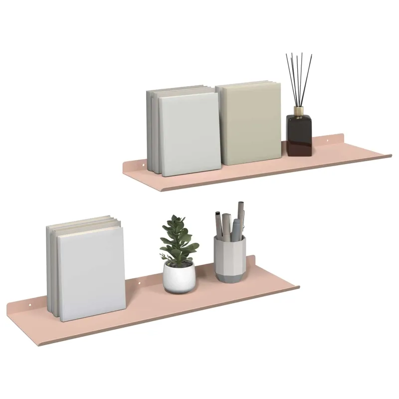 Plūduriuojanti lentyna 2 pcs Rožinė 60 x 18 x 2,5 cm Plienas