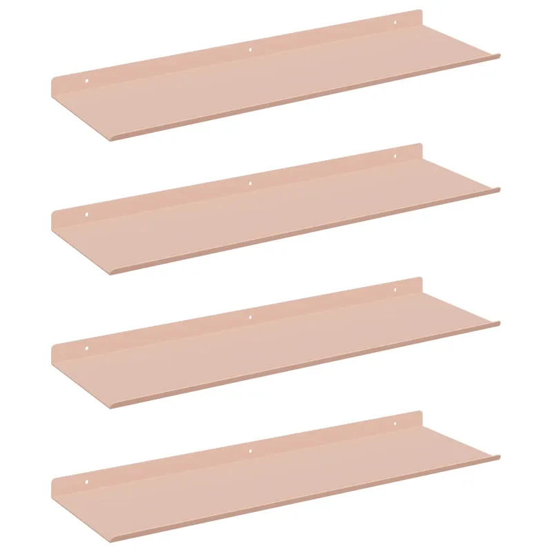 Plūduriuojanti lentyna 4 pcs Rožinė 60 x 18 x 2,5 cm Plienas