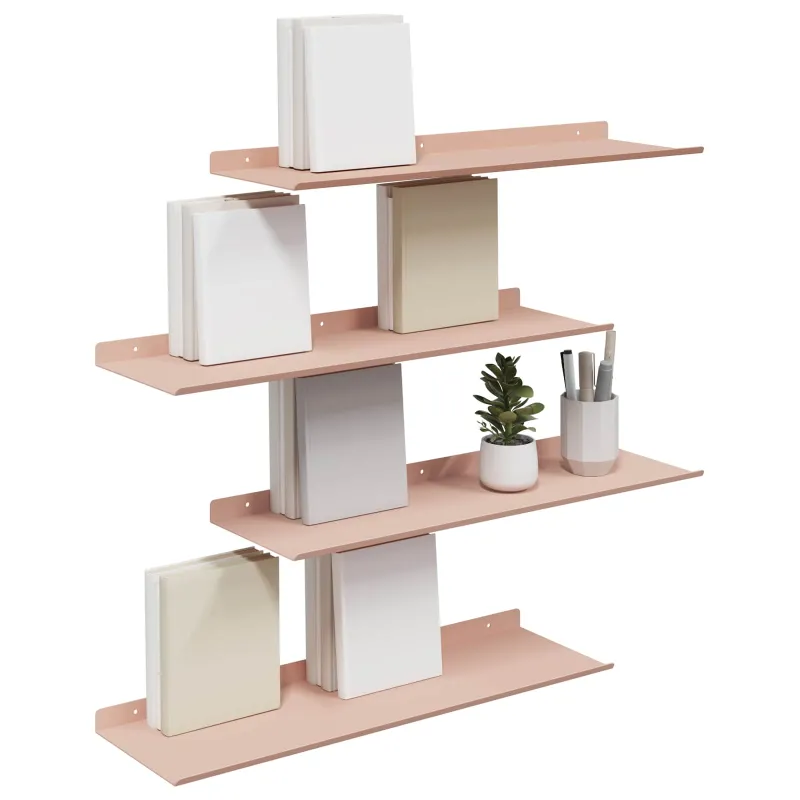 Plūduriuojanti lentyna 4 pcs Rožinė 60 x 18 x 2,5 cm Plienas