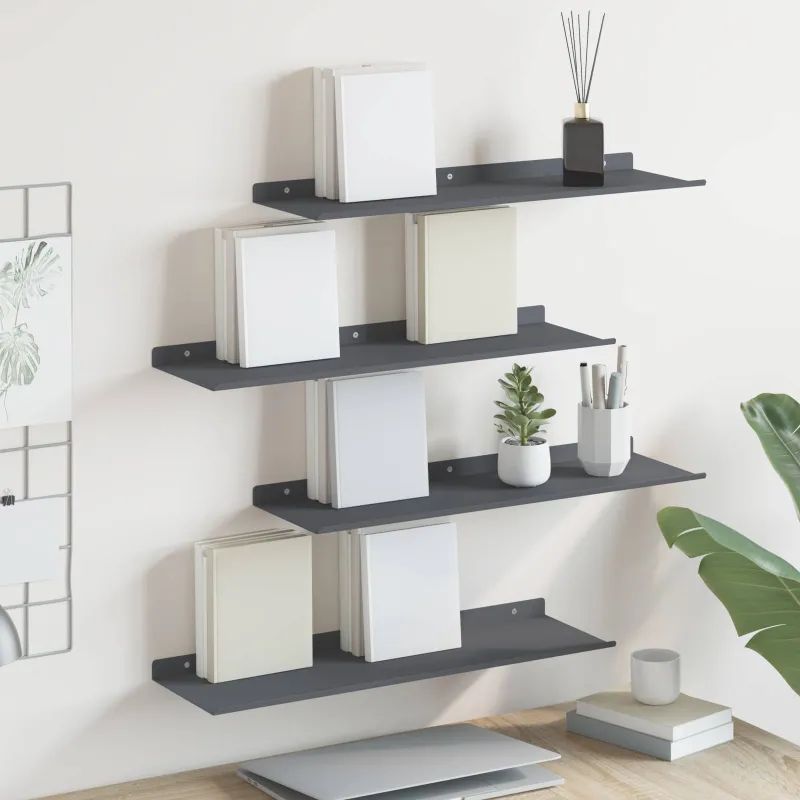 Plūduriuojanti lentyna 4 pcs Antracitas 60 x 18 x 2,5 cm