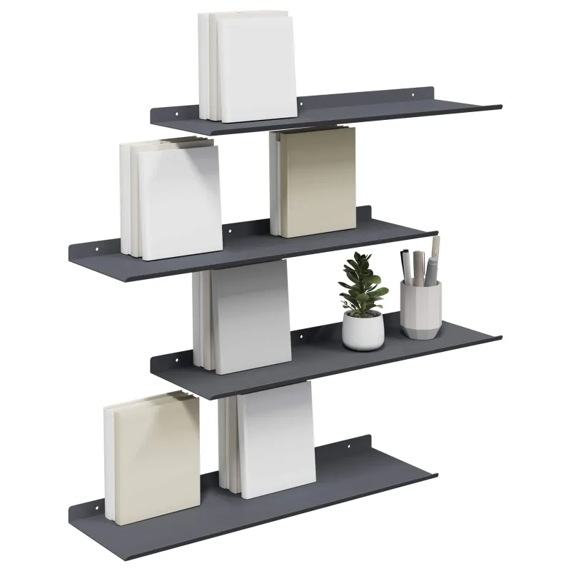 Plūduriuojanti lentyna 4 pcs Antracitas 60 x 18 x 2,5 cm
