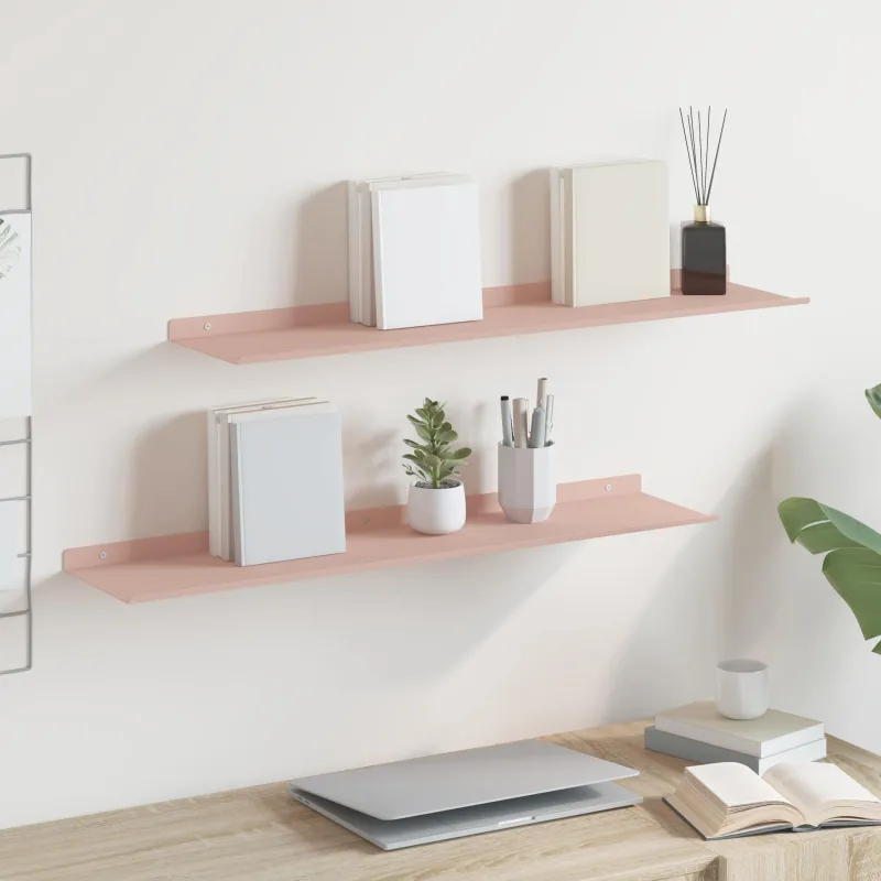 Plūduriuojanti lentyna 2 pcs Rožinė 80 x 18 x 2,5 cm Plienas