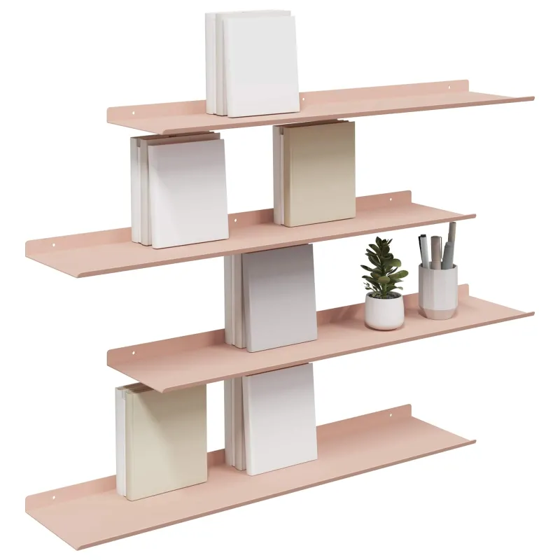 Plūduriuojanti lentyna 4 pcs Rožinė 80 x 18 x 2,5 cm Plienas