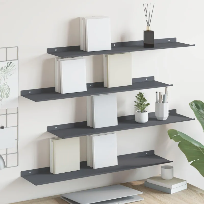 Plūduriuojanti lentyna 4 pcs Antracitas 80 x 18 x 2,5 cm