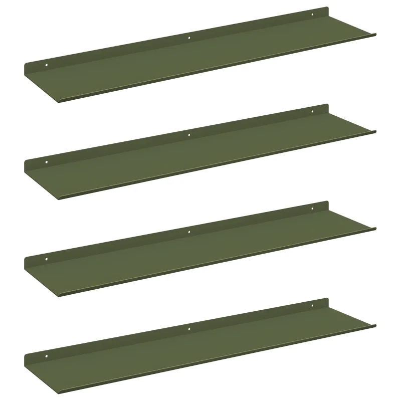 Plūduriuojanti lentyna 4 pcs Alyvuogių žalia 80 x 18 x 2,5 cm