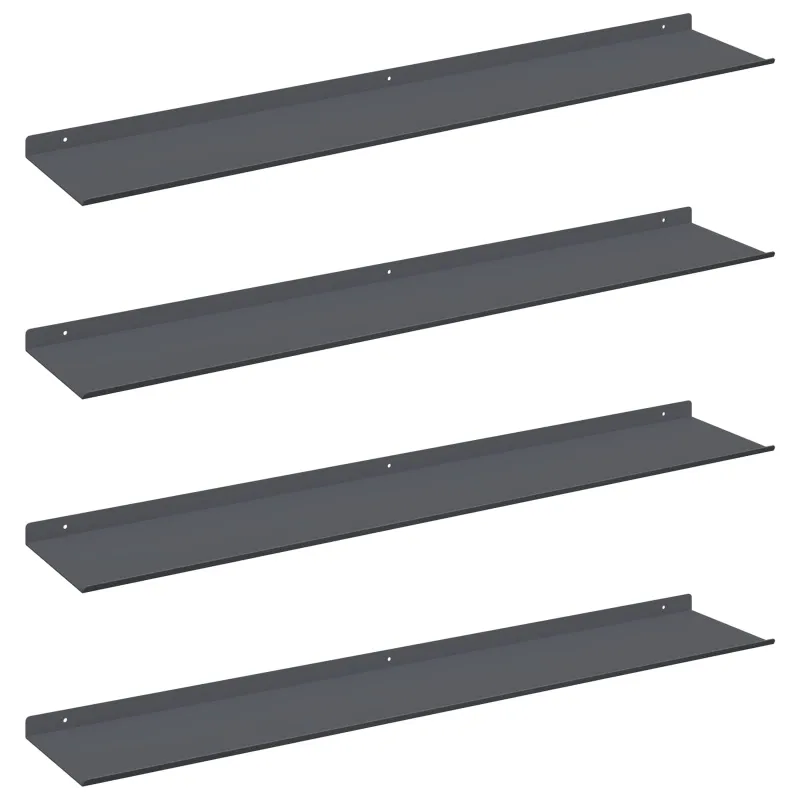 Plūduriuojanti lentyna 4 pcs Antracitas 100 x 18 x 2,5 cm