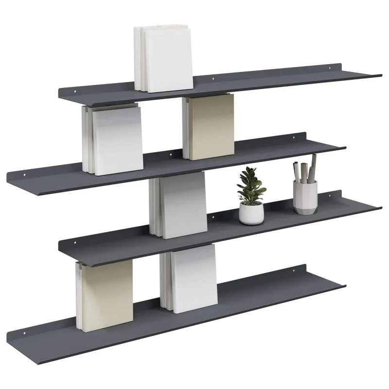 Plūduriuojanti lentyna 4 pcs Antracitas 100 x 18 x 2,5 cm