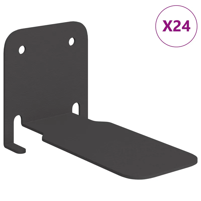 Plūduriuojanti lentyna 24 pcs Juodas 6 x 10,8 x 6,6 cm