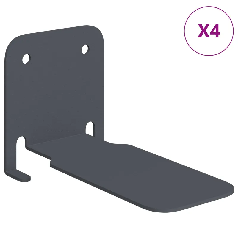 Plūduriuojanti lentyna 4 pcs Antracitas 6 x 10,8 x 6,6 cm