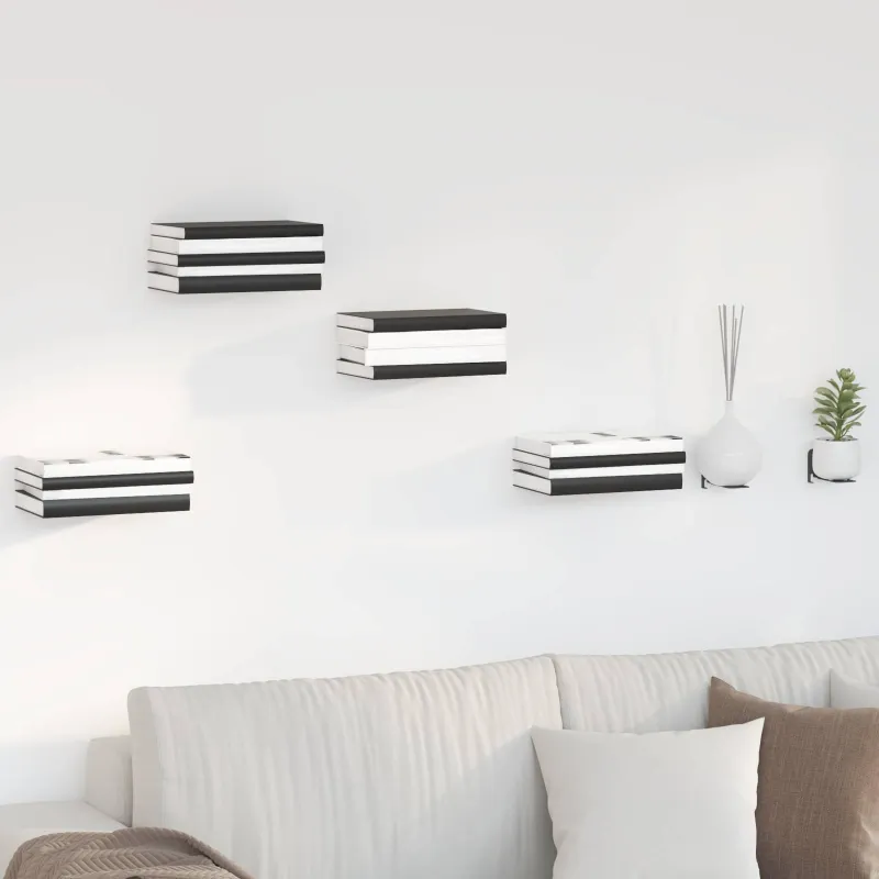 Plūduriuojanti lentyna 8 pcs Antracitas 6 x 10,8 x 6,6 cm