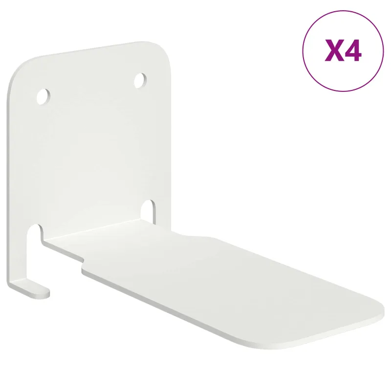 Plūduriuojanti lentyna 4 pcs Baltas 6 x 10,8 x 6,6 cm