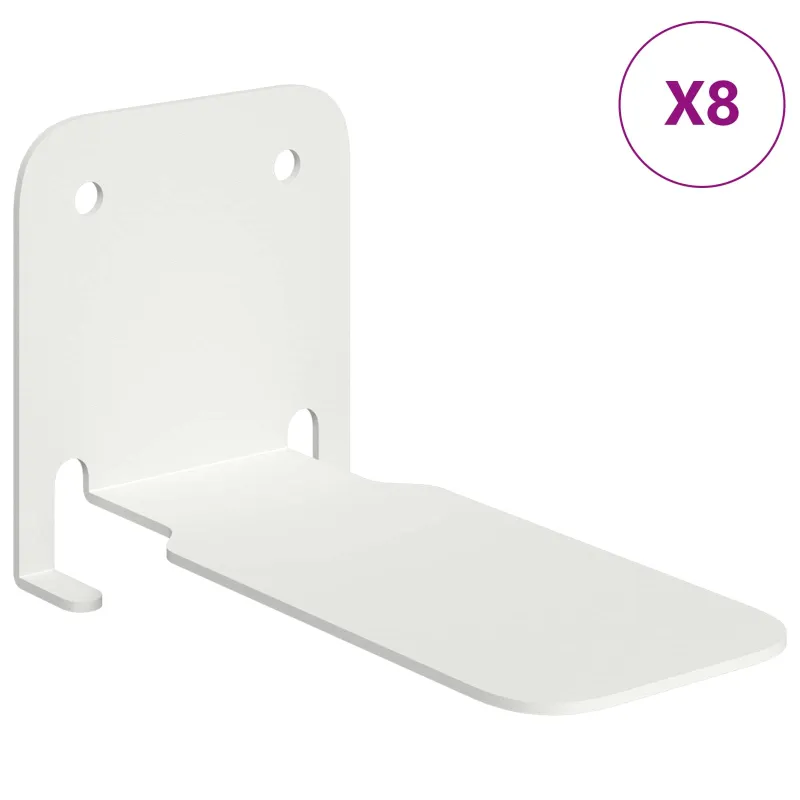 Plūduriuojanti lentyna 8 pcs Baltas 6 x 10,8 x 6,6 cm