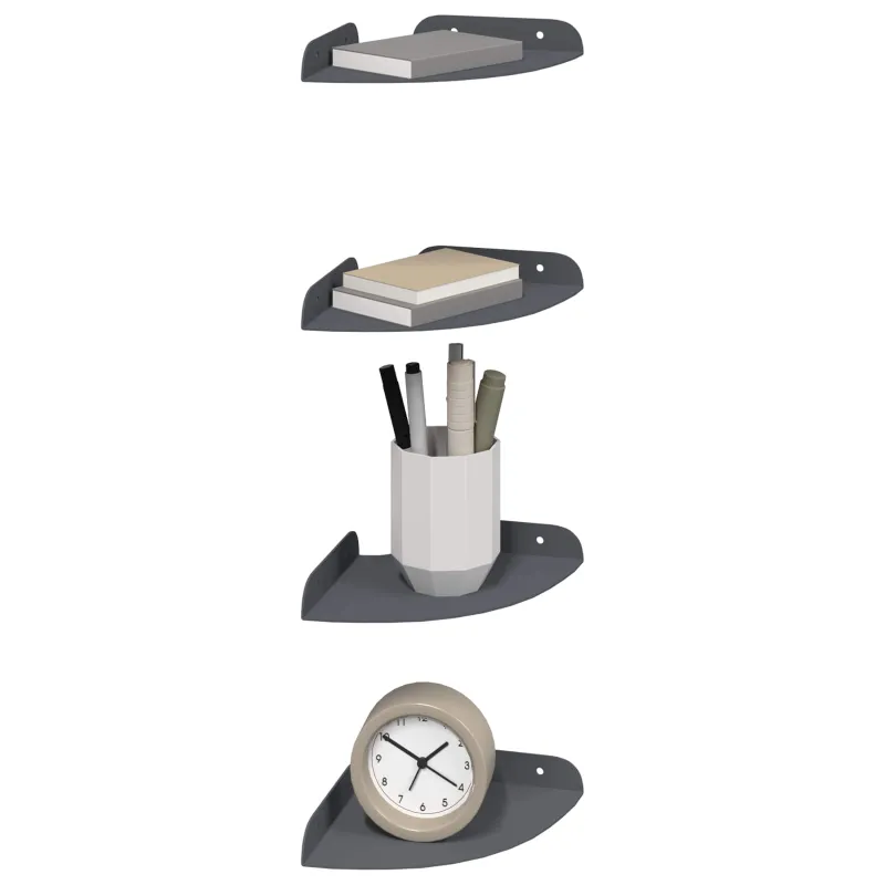 Plūduriuojanti lentyna 4 pcs Antracitas 15 x 15 x 2 cm